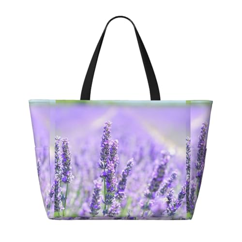 Sac de plage lavande violette avec poignées confortables - 3