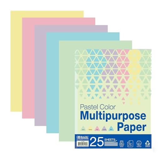 BAZIC 25 Sheets Pastel Color Multipurpose Paper 8.5"x11", Colored Copy Paper Fax Laser Printing for Office School (25/Pack), 1-Pack