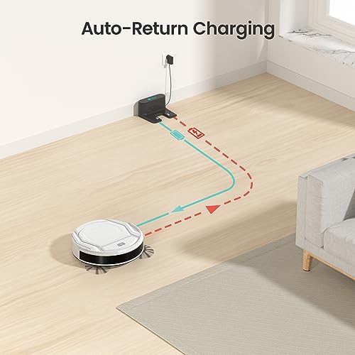 Lefant M210 Robot Vacuum Cleaner, 2200Pa Strong Suction, 7.8cm Thin 28cm DIA, Automatic Self-Charging Small Robotic Vacuum, Wi-Fi/App/Alexa Control, Ideal for Pet Hair Hard Floor and Carpet - Image 6