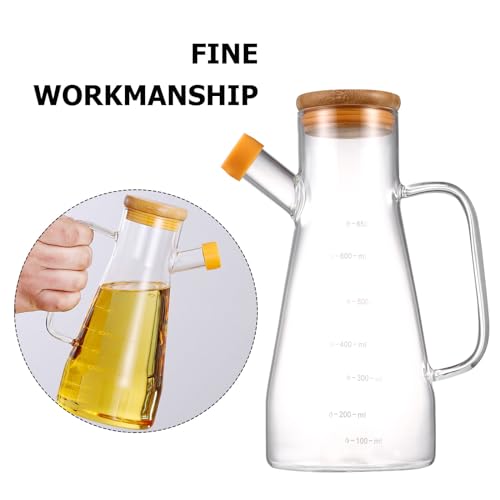 Botella de vidrio premium Hemoton de 500 ml con cubierta de madera 4