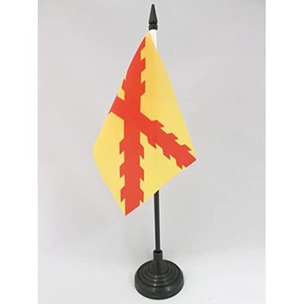 AZ FLAG - Spain Tercio Morados Viejos Table Flag 4'' x 6'' - spanish army Office Mini Banner 100% Polyester 15 x 10 cm - Mini Desk Flag with 10'' Pole and Black Plastic Base