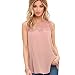 DaySeventh Women Chiffon Lace Sleeveless Shirt Blouse Comfort Tank Tops (XXXL, Pink)