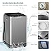 25 lbs Portable Washing Machine LED Display Full Automatic Washing Machine 10 Programs & 8 Water Levels, Come with a Glass Cover, Drain Pump Ideal for Apartment Home Dorm, Grey