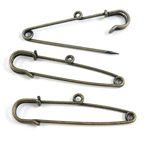 300 PCS Jewelry Making Pin Backs Ancient Antique Bronze Fashion Jewelry Making Crafting Charms Findings Bulk for Bracelet Necklace Pendant A04364 Single Hole Safety Pins Brooch