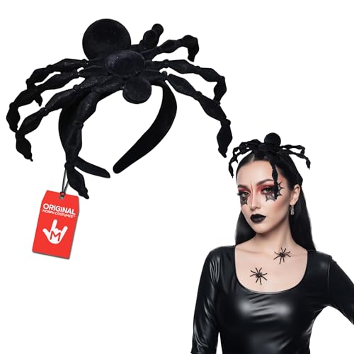 Nicky Bigs Novelties Morph Spider Headband for Women Poseable Black Spider Hair Accessories Witch Halloween Costume Spider Headpiece Festival Cosplay Spider Accessories
