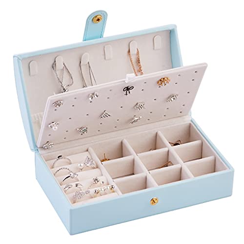 Boîte à bijoux voyage portable petit format universel en similicuir avec rangement bague