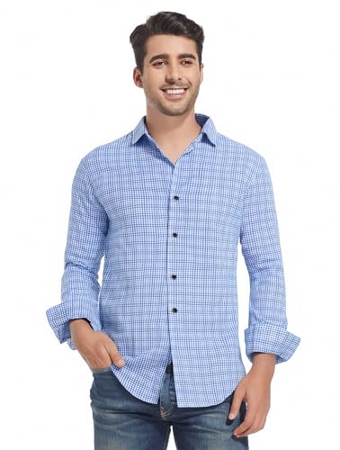 Esabel.C Mens Dress Shirts Wrinkle Free Long Sleeve Print Formal Business Casual Button Down Shirts3