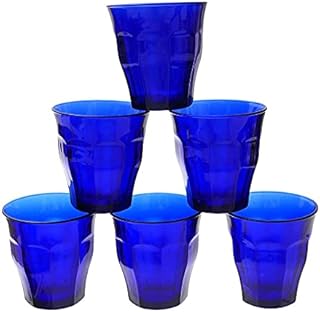 Duralex 1027FB06A111 Picardie Panaché szklanka do picia, szklanka na sok, 250 ml, szkło, niebieska, 6 sztuk
