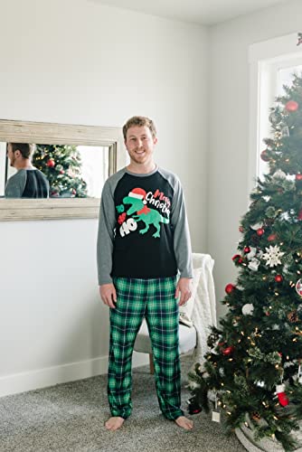 Image of IFFEI Matching Family Pajamas Sets Christmas PJ's with Letter and Plaid Printed Long Sleeve Tee and Bottom Loungewear