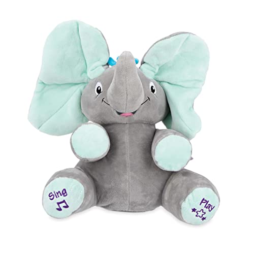 Image of Nuby Peek a Boo Friends Animated Plush Toy with Music and Interactive Play, Baby Elephant