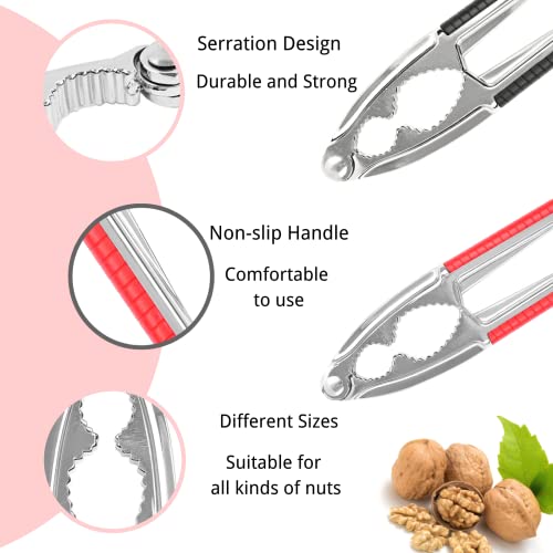 Loceast 2 Pieces Walnut Cracker Tools Heavy Duty Shell Cracker With 6Pcs Forks Nut Shell Breakers Crackers Seafood Tools Lobster Crab Crackers With Non-Slip Handle #TOP3