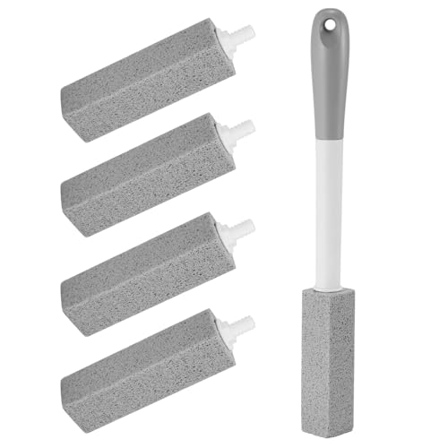 4 Pack Toilet Pumice Stone with Long Handle Bowl Cleaner Toilet Pumice Stone 4 No Touch Replaceable for Toilets Bathtubs Grills Sinks Swimming Pool