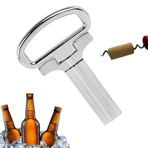 Abridor de botellas de vino y cerveza portátil de dos dientes, herramienta de extracción de sacacorchos para bar, camareros, sommeliers, hogar, aire libre, camping, picnic, viajes, cumpleaños, fiesta
