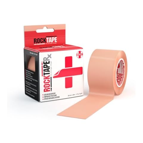 RockTape RX Sensitive-Skin 2-Inch Kinesiology Tape, 16.4-Foot Continuous Roll, Beige Cover