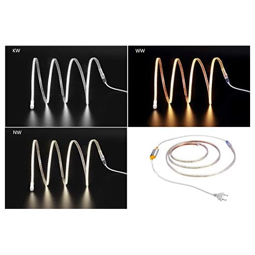Ogeled 1–50 m LED-list smal 120 lysdioder per meter vattentät 230 V dimbar (varm vit, 1 m)
