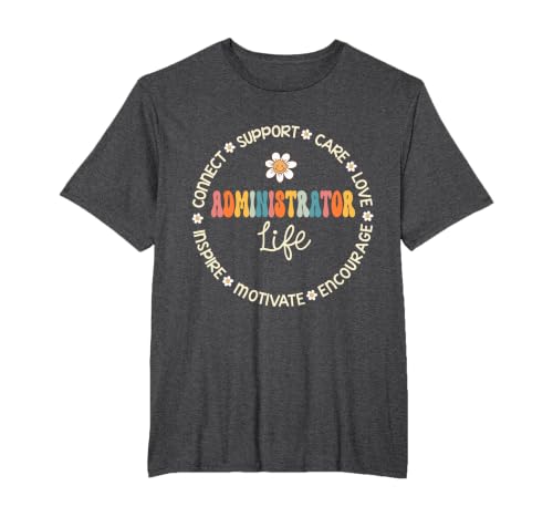 Administrator Life Appreciation Week Back to School T-Shirt, Men's Big and Tall, Dark Heather Grey, 2X Tall