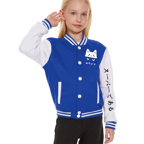Image of ACEFAST INC Kids Boys Girls Baseball Jacket Varsity Jacket Casual Sport Coat Cardigan Sweatshirt Uniforms Youth 2-13 Year
