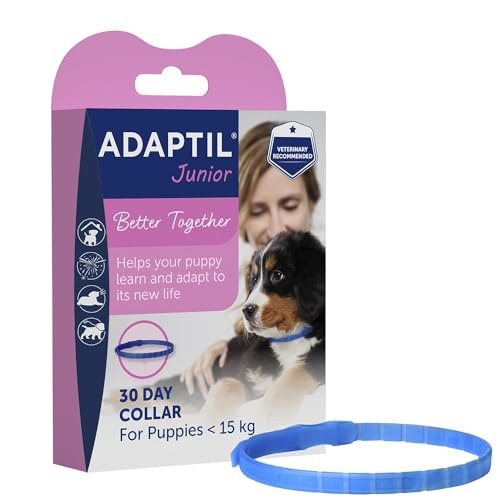ADAPTIL Junior Adjustable Collar for Puppies, Proven to Help Reduce Night Crying, Comfort When Left Home Alone, Training and Socilisation - Puppy