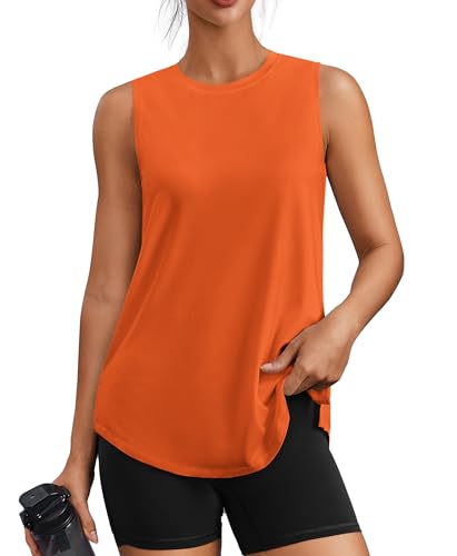 Image of PINSPARK Workout Tank Tops for Women UPF 50+ Side Slits Athletic Gym Shirt