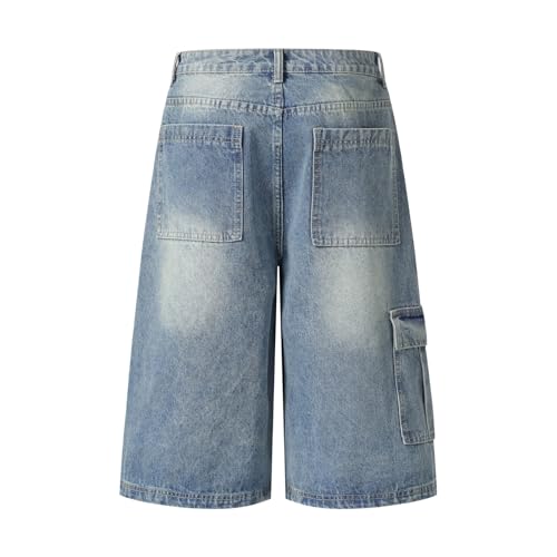 Cargo Jorts Y2k Baggy Cropped Jeans Grunge Denim Capri Pants Casual Wide Leg Streetwear Men Unisex Fashion2