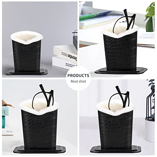 Image of Plush Fluffy Lined Anti-scratch Eyeglasses Holder Protective Glasses Stand Case