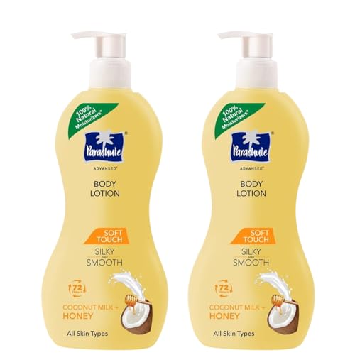 Image of Parachute Advansed Soft Touch Body Lotion with Pure Coconut Milk & Honey |For Women & Men | All Skin types | 100% Natural, 72h Moisturisation | 13.5 Fl.oz. (Pack of 2)