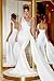 Sexy Mermaid Bridesmaid Dresses Long Satin One Shoulder Beaded Lace Appliques Bodycon Formal Evening Party Gown with Train Ivory 6