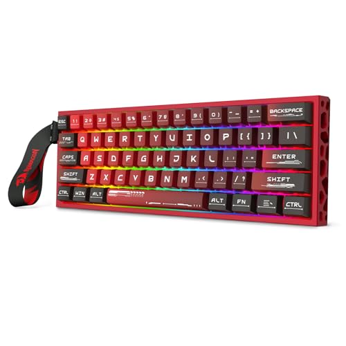 Image of Redragon K753 HE Rapid Trigger Gaming Keyboard, 60% 61 Keys Wired Mechanical Keyboard w /Hype-Red Hollowed-Out Aluminum Base, Next-Gen UltraMag 100% POM Silky Rappid Trigger Magnetic Switch