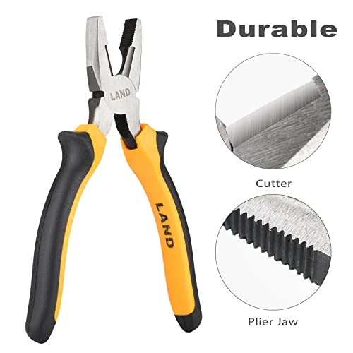 Land Lineman's Pliers,8 Inch Side Cutters,High Leverage Combination Pliers Multi-Purpose Fencing Wire Pliers #TOP3