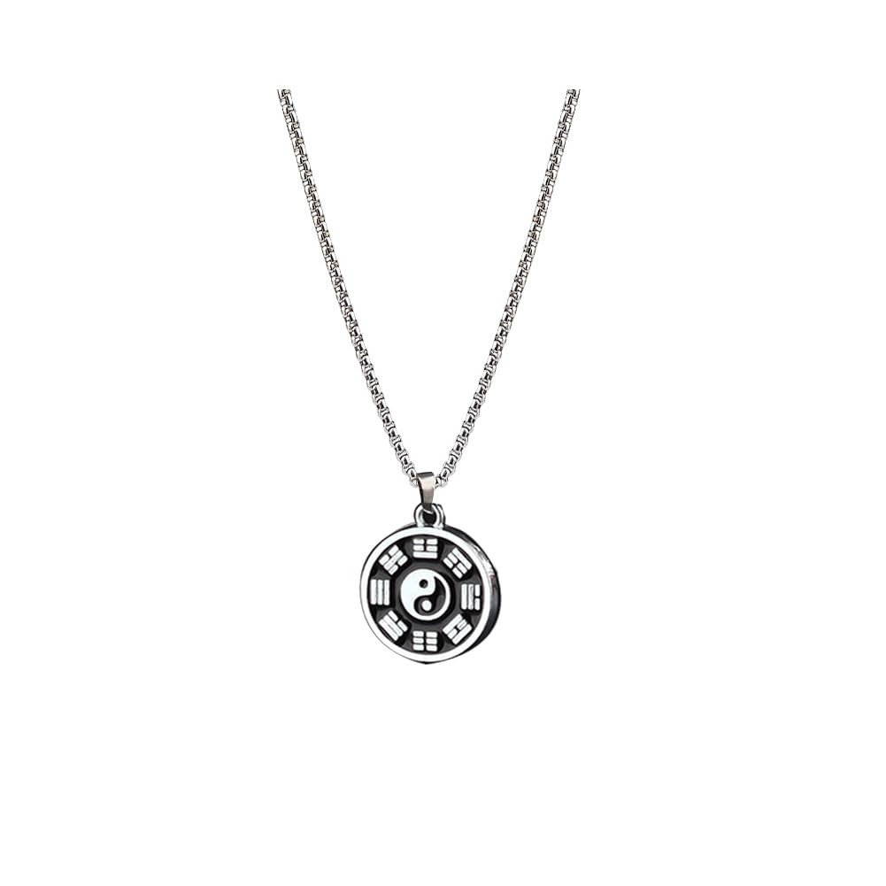Yin Yang Necklace for Women Men Tai Chi Bagua Feng Shui Necklace Stainless Steel Gothic Punk Necklace Protection Jewelry Gift