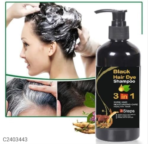 NAMEXA Herbal 3 in 1 Dye Instant Black Hair Shampoo for Women & Men Organic Shampoo Herbal 3 in 1 Dye Instant Black Coverage 4