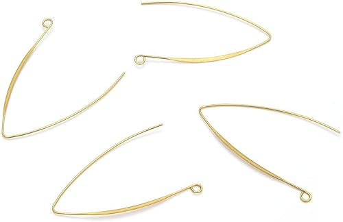 Miniatura 6 de Adabele 50 Uds. de latón crudo redondo Huggies Leverback Pendientes Ganchos Earwire Conector No PlateadoRecubierto para Pendientes Joyería