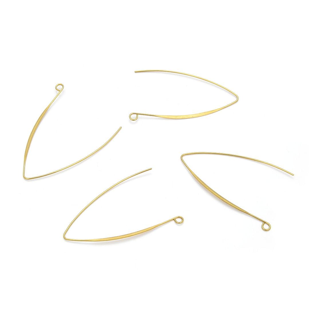 Adabele 100pcs Raw Brass V-Shape Earring Hooks - 45mm Long, 0.7mm Thick, No Coating For Jewelry Making - View #7