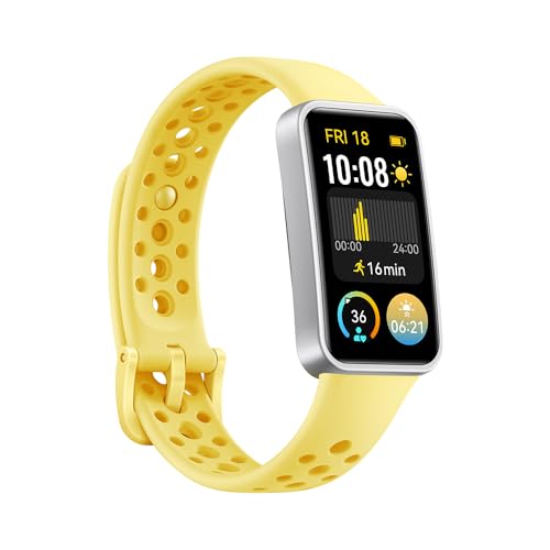 Image of Huawei Band 9, Comfortable All-Day Wearing, Sleep Tracking, Fast Charging, Durable Battery, Intelligent Brightness Adjustments, 100 Different Workout Modes, Compatible with iOS&Android (Yellow)