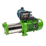 CHM GmbH® Kreiselpumpe Edelstahl 2,1 Kw und 7,8 Bar Gartenpumpe Trockenlaufschutz mit el. Druckschalter Ein/Ausschalt Druck einstellbar