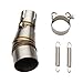 Xintre Motorcycle Exhaust Mid Pipe, Exhaust Pipe Muffler Adapter Connect Pipe with Clamps Compatible with Kawasaki Ninja 250 300 Z250 Z300 2008-2017