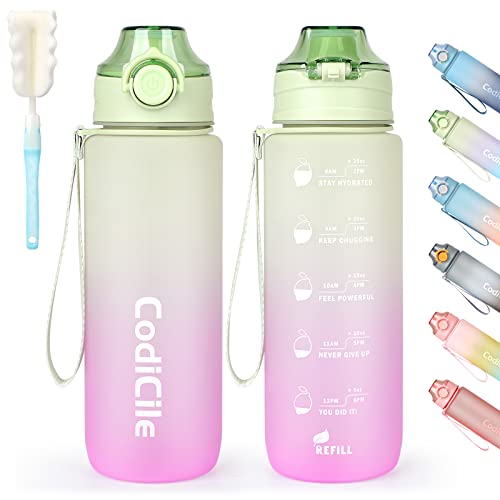 CodiCile Sport Trinkflasche 800ML, BPA freie Tritan Wasserflasche mit Verschlussdeckel und auslaufsicher, geeignet für Fitnessstudio, Schule, Radfahren, Outdoor, Sport, Fitness und Büro.