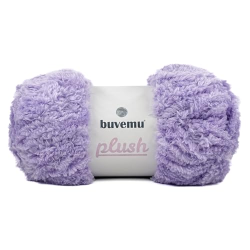 Image of Plush Faux Fur Bulky Yarn, Super Soft Fluffy Fuzzy for Knitting Crocheting Crafting, 100 Gram (3.53 Ounces) 109 Yards (100 Meters) (Lilac)