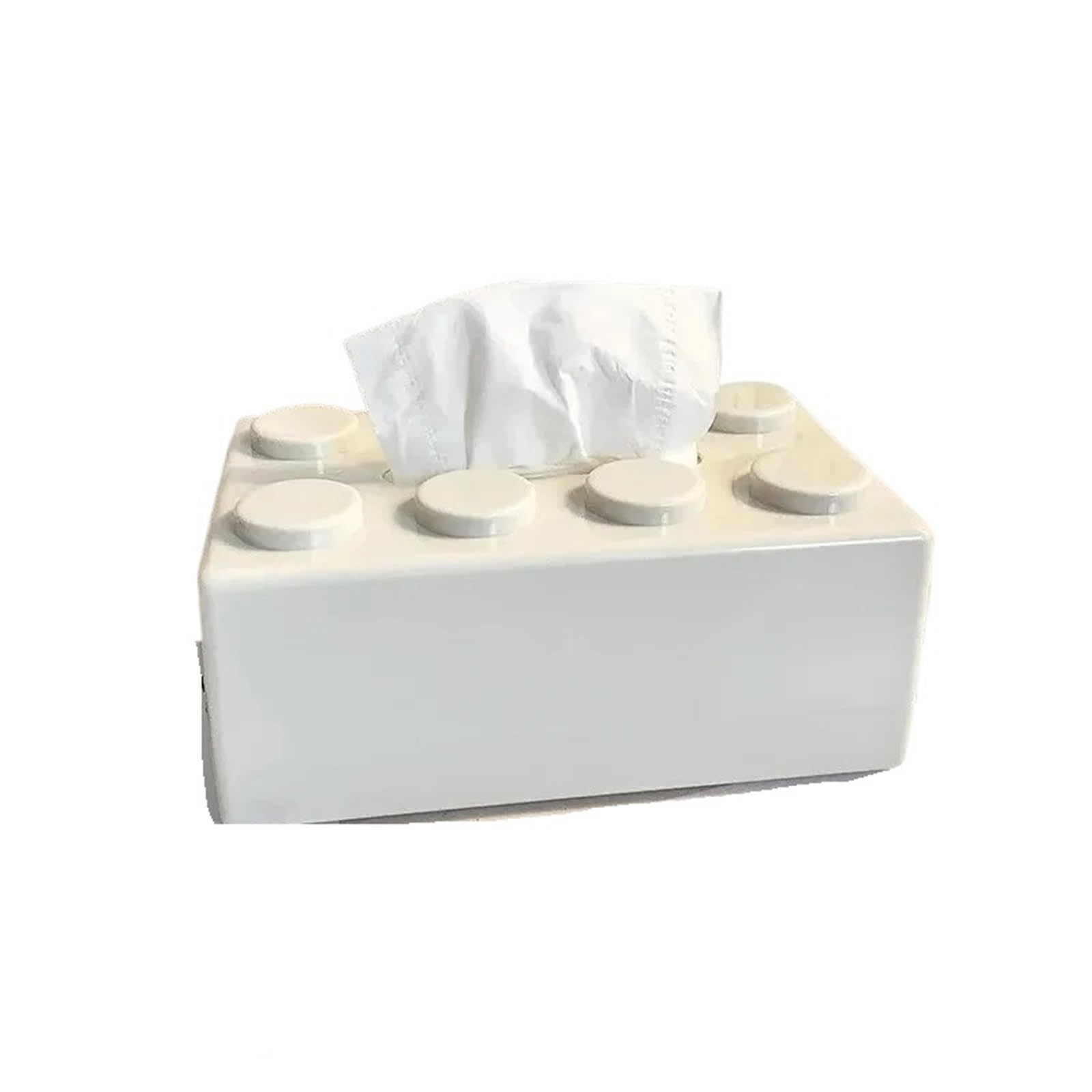 1PC Creative Building Block Tissue Box With For Household Napkins Paper Drawer Storage for Office Home(White)