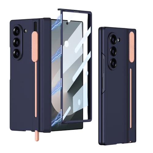Coque pour Samsung Galaxy Z Fold6 étui protection antichoc antichute bleu avec fente stylo