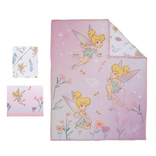 Image of Bedtime Originals Tinker Bell 3-Piece Crib Bedding Set - Pink, Purple, White