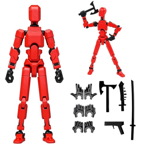 Image of (Assembly Completed) 2026 New Titan 13 Action Figure Set,Lucky Robot 13 Action Figures,Multi-Jointed Movable Action Figure,Nova 13 Figure for Collectors Desktop Decorations (c-red)