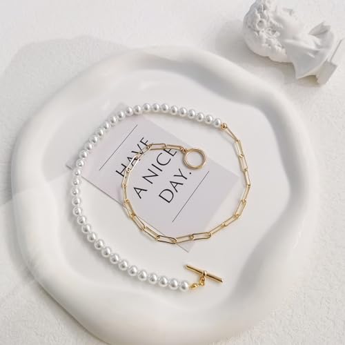 Image of Zeffy Pearl Necklace 4MM /6MM /8MM Dainty Round Imitation Pearl Choker Necklace Wedding Pearl Necklace Delicate Jewelry for Women Simple Bridesmaid Jewelry Gifts