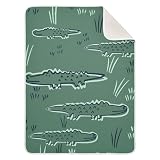 KICPOAY Cute Alligator Crocodile Dinosaur Baby Swaddle Blanket for Boys and Girls, Muslin Baby Receiving Swaddle Blanket, Soft Cotton Nursery Swaddling Blankets for Newborn Toddler Infant
