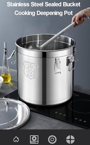 Barattolo ermetico in acciaio inox per olio, latte, vino, riso, fagioli, tè, resistente alle perdite, con coperchio ad anello in gomma siliconica e chiusura a scatto