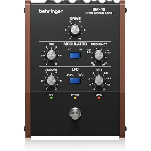 Behringer BM-12 Ring Modulator Pedal – Vintage Analog Ring Modulation, Rate/Amount/Mix/Frequency Controls, Carrier Input & External Signal Modulation