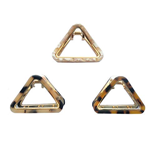 Tortoise Shell Cellulose Acetate Hair Clips 3 Pack Mini Hair Jaw Clamp Leopard Print Metal Hair Styling Accessories