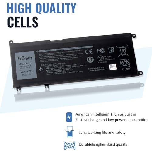 Bateria do portátil 33YDH para Dell Inspiron 15 7577 17 7773 7778 7786 7779 G3 15 3579 G3 17 3779 G5