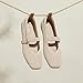VIVAIA Margot Mary Jane Women Flat Shoes Comfortable for Work with Arch Support Slip on Square-Toe Washable Shoes Almond