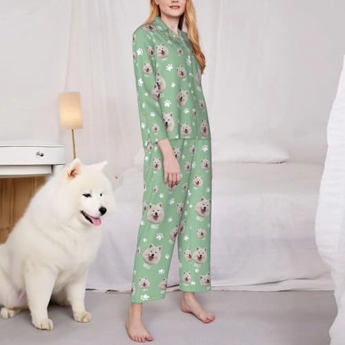 callie Pajama Pants Personalized, Upload Pet Photo with Name on Pajama Bottoms, Birthday for Pet Lovers3